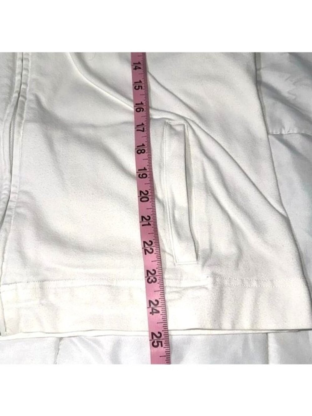 Womens White Zip-Up Jacket Croft & Barrow XL Cotton Blend Lightweight Hoodie - Picture 7 of 8